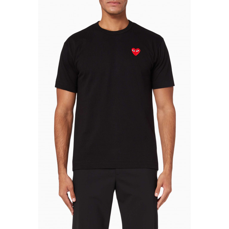 Comme des Garçons PLAY - Basic Logo Appliqué Cotton T-shirt Black