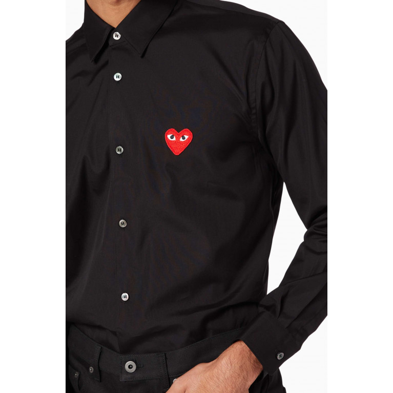 Comme des Garçons PLAY - Classic Heart Cotton Shirt Black