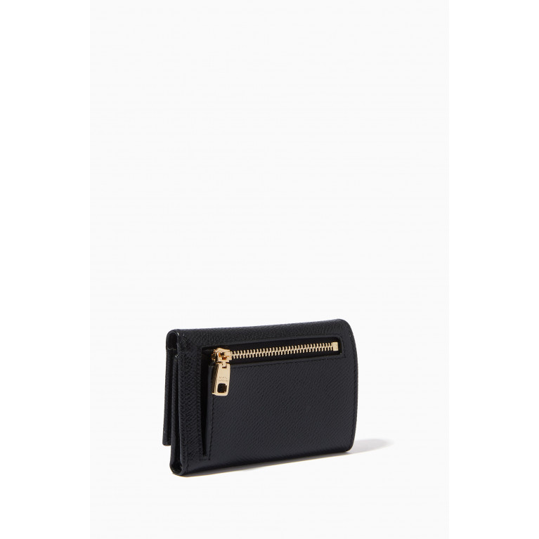 Dolce & Gabbana - Small Continental Wallet in Dauphine Leather Black