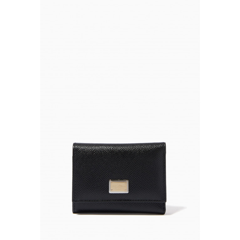 Dolce & Gabbana - Small Continental Wallet in Dauphine Leather Black