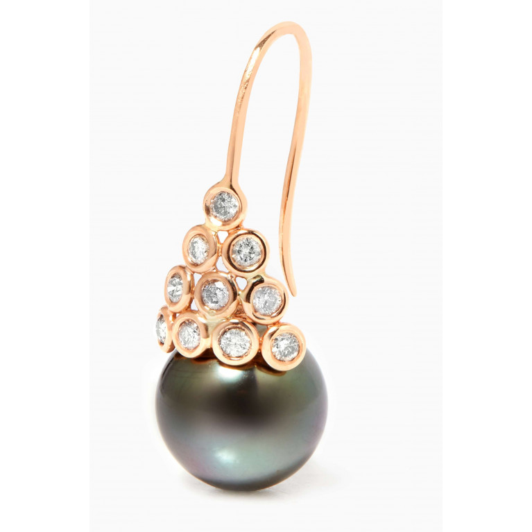 Robert Wan - Mirandole Pearl Earrings with Diamonds in 18kt Rose Gold Rose Gold