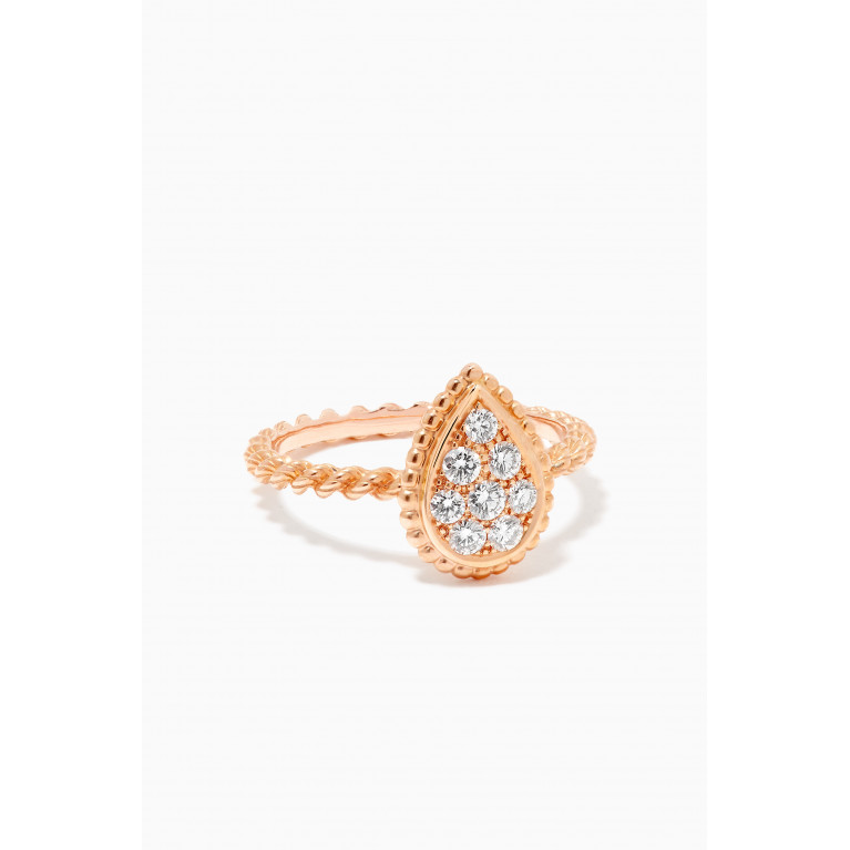 Boucheron - Serpent Bohème S Motif Diamond Ring in 18kt Rose Gold Multicolour