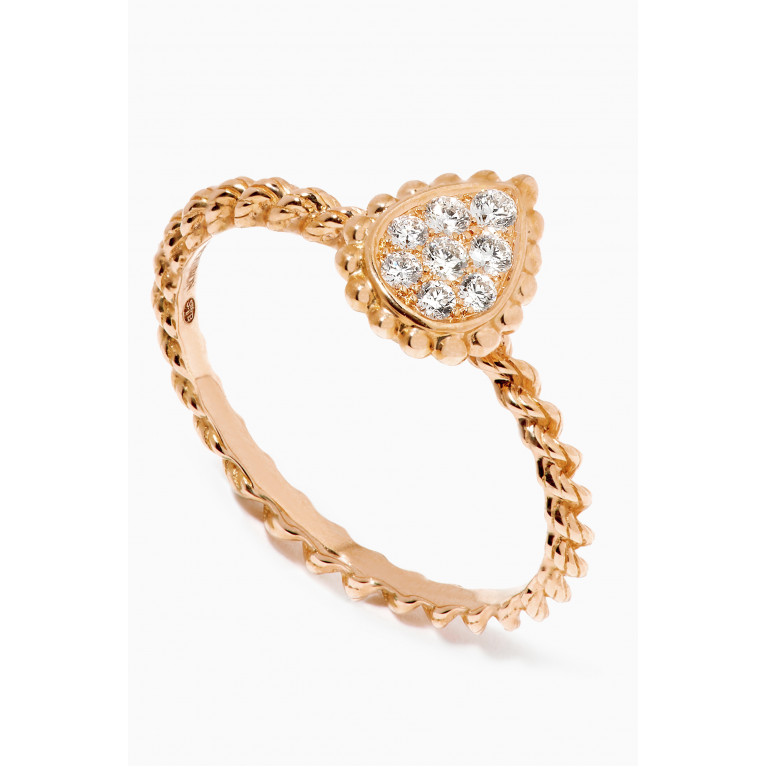 Boucheron - Serpent Bohème XS Motif Diamond Ring in 18kt Rose Gold Multicolour
