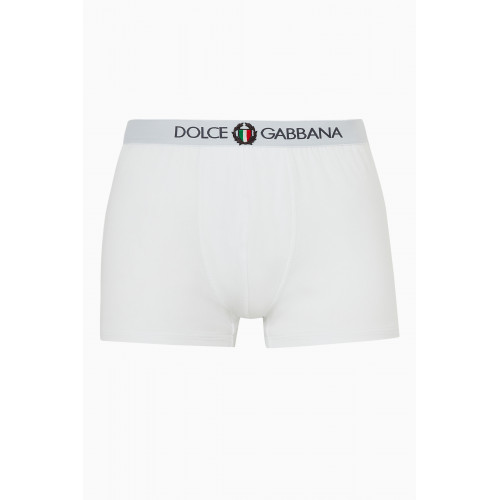 Dolce & Gabbana - Crest Logo Boxers in Cotton Jersey