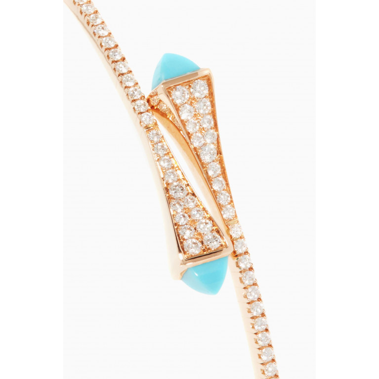 Marli - Cleo Turquoise Diamond Slim Slip-on Bracelet in 18kt Rose Gold
