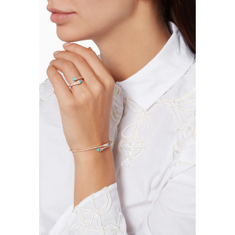 Marli - Cleo Turquoise Diamond Slim Slip-on Bracelet in 18kt Rose Gold