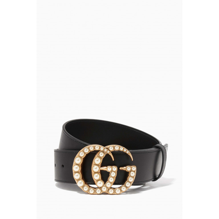 Gucci - Black GG Leather Belt