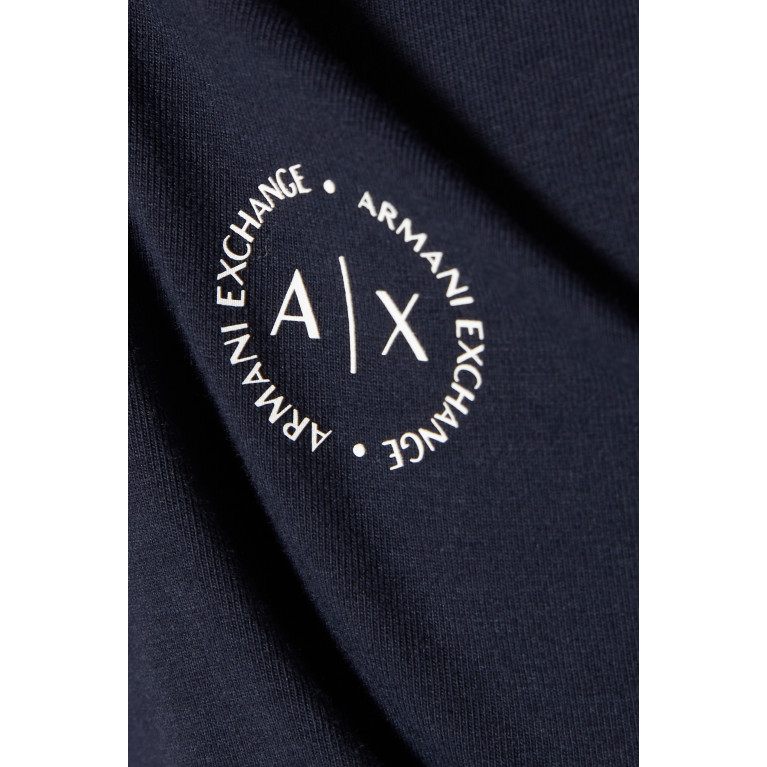 Armani Exchange - Circle Logo Jersey Polo Shirt Blue