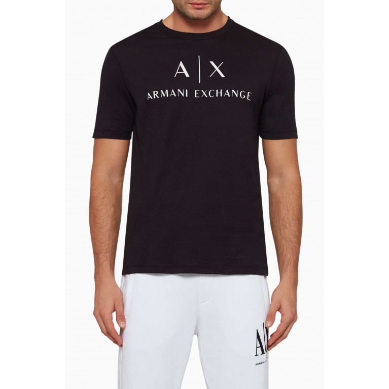 Armani Exchange - Logo Print Crewneck T-Shirt Black
