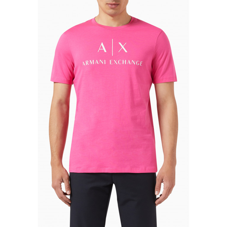 Armani - Logo Print Crewneck T-shirt Pink