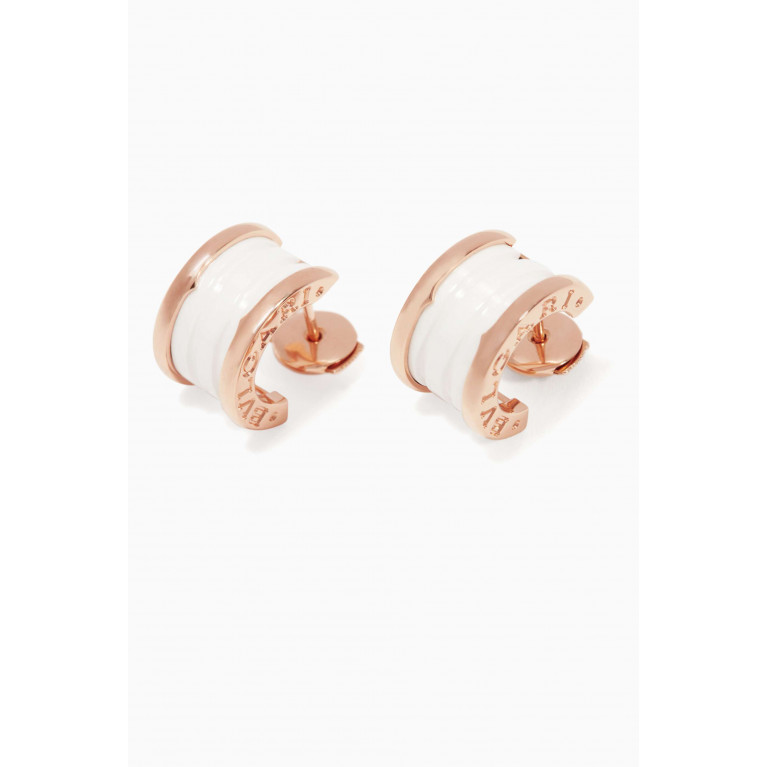 BVLGARI - Rose-Gold & White Ceramic B.zero1 Earrings