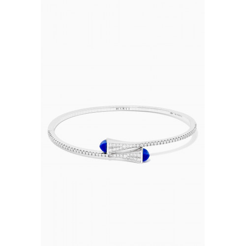 Marli - Cleo Lapis Lazuli Diamond Slim Slip-on Bracelet in 18kt White Gold