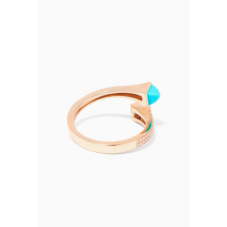 Marli - Cleo Diamond Wrap Ring with Turquoise in 18kt Rose Gold