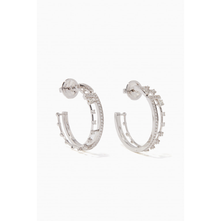 Marli - White-Gold & Diamond Avenues Hoop Earrings