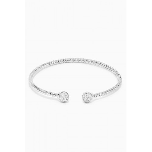 David Yurman - Petite Solari Diamond Bead Bracelet in 18kt White Gold