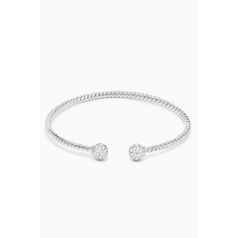David Yurman - Petite Solari Diamond Bead Bracelet in 18kt White Gold