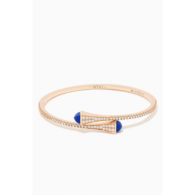 Marli - Cleo Lapis Lazuli Diamond Midi Slip-on Bracelet in 18kt Rose Gold