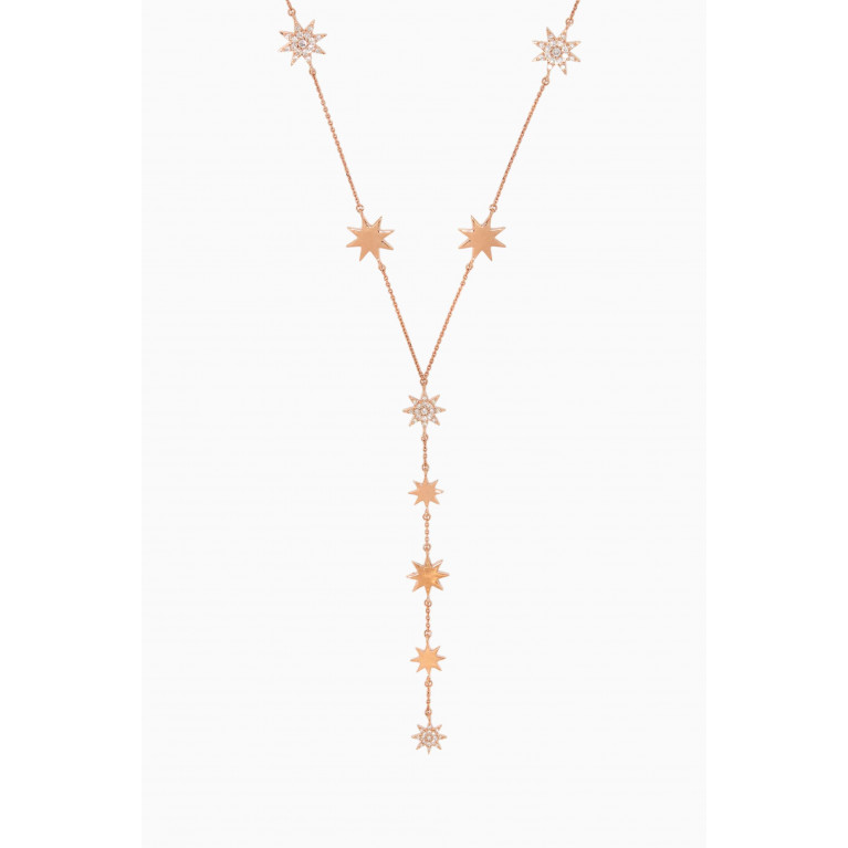 Bee Goddess - Rose-Gold Venus Stars & Diamond Necklace