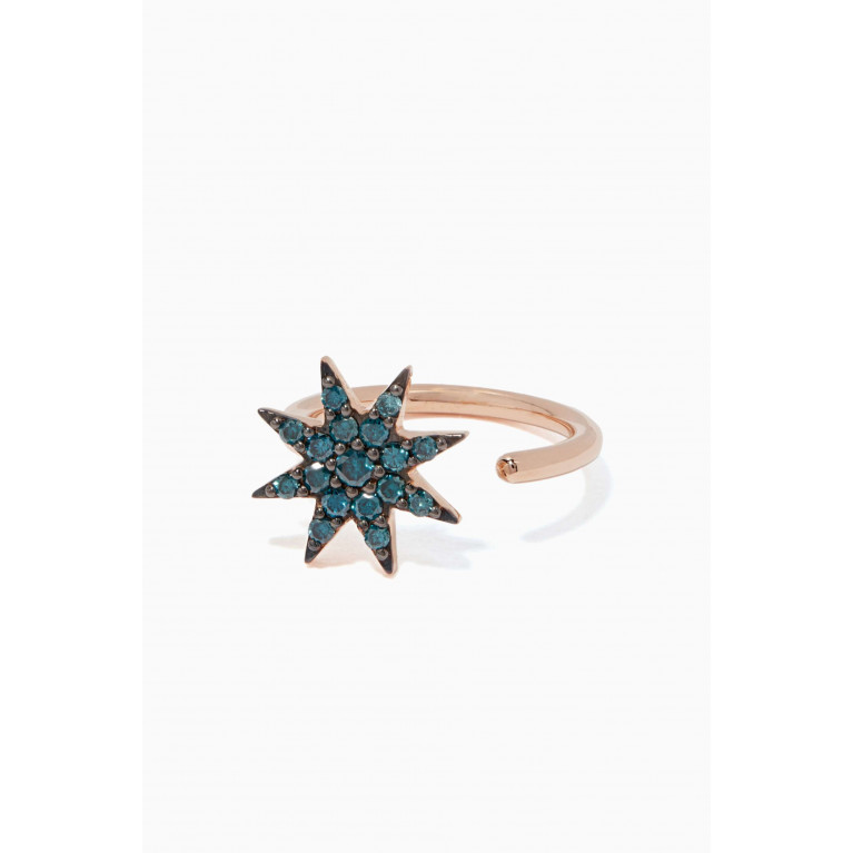 Bee Goddess - Rose-Gold & Blue Venus Star Diamond Ring