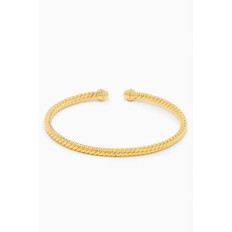 David Yurman - Cable Spira® Diamond Bracelet in 18kt Yellow Gold, 3mm