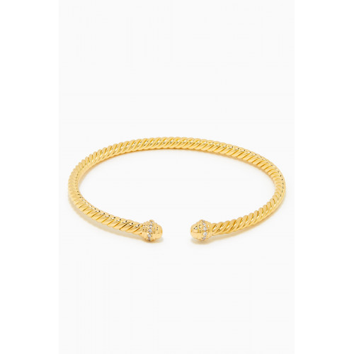 David Yurman - Cable Spira® Diamond Bracelet in 18kt Yellow Gold, 3mm
