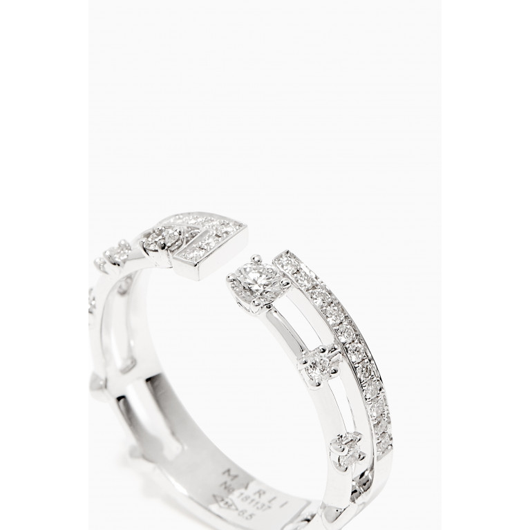 Marli - Avenues Index Diamond Ring in 18kt White Gold Silver