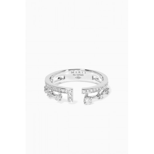 Marli - Avenues Index Diamond Ring in 18kt White Gold Silver