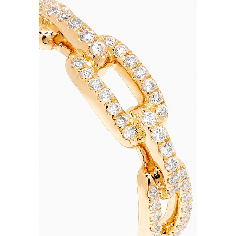 David Yurman - Stax Single Row Diamond Pavé Chain Link Ring in 18kt Yellow Gold, 4.5mm