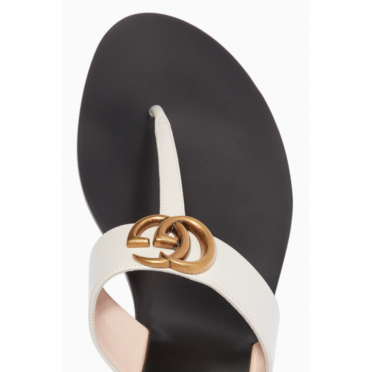 Gucci - White Marmont GG Leather Sandals White
