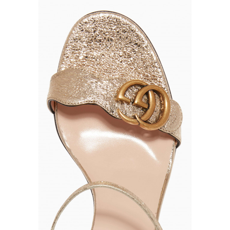 Gucci - Metallic-Gold Marmont Laminate Leather Sandals
