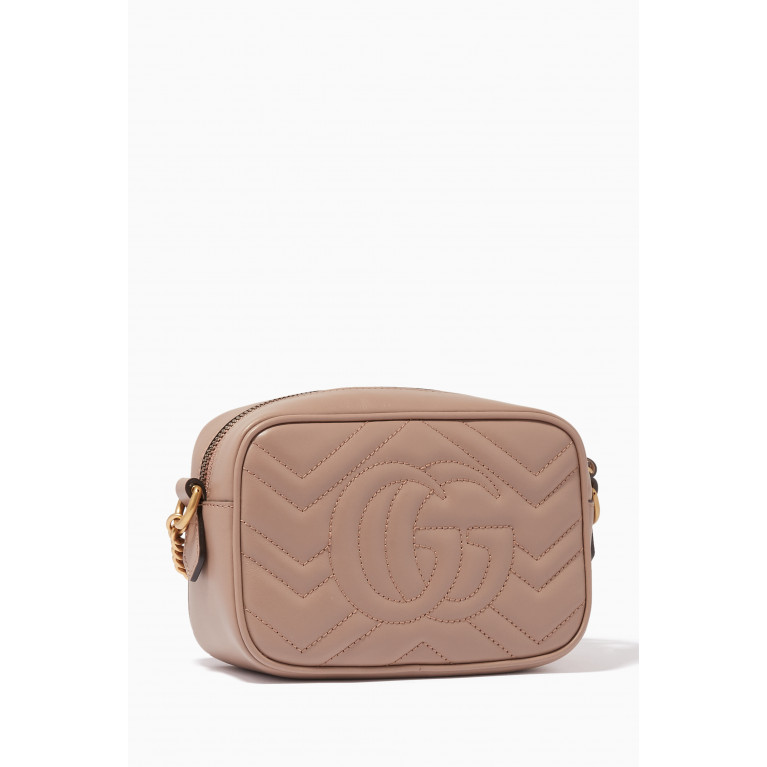 Gucci - Beige Mini GG Marmont Camera Cross-Body Bag Neutral