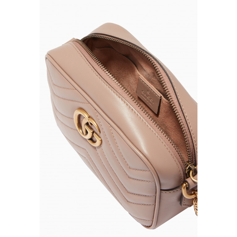 Gucci - Beige Mini GG Marmont Camera Cross-Body Bag Neutral