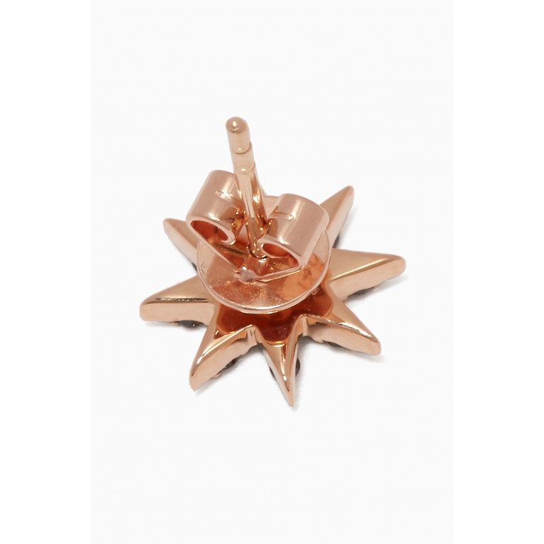 Bee Goddess - Rose-Gold Venus Star Black Diamond Earring