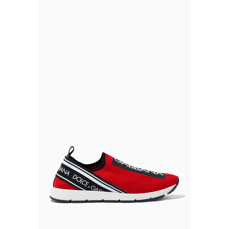 Dolce & Gabbana - Slip-On Logo Sneakers Red