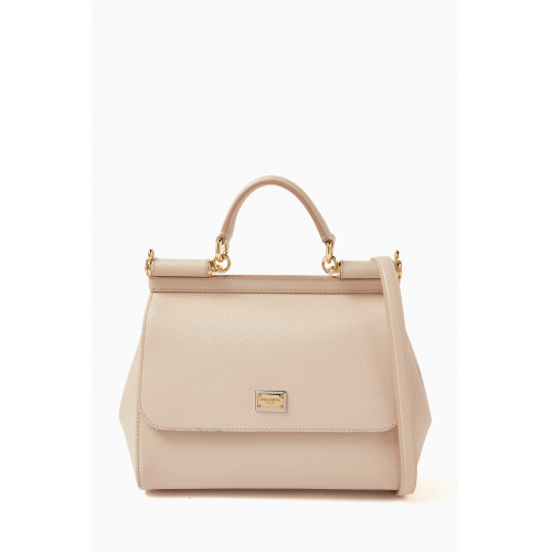 Dolce & Gabbana - Medium Sicily Bag in Dauphine Leather Pink