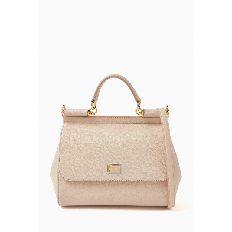 Dolce & Gabbana - Medium Sicily Bag in Dauphine Leather Pink