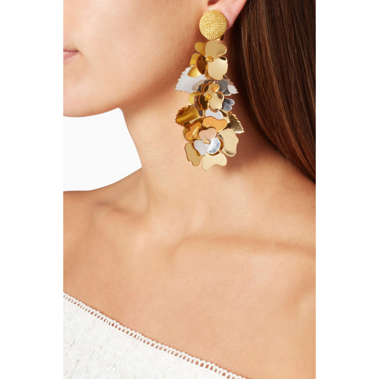 Oscar de la Renta - Gold Climbing Flower Earrings