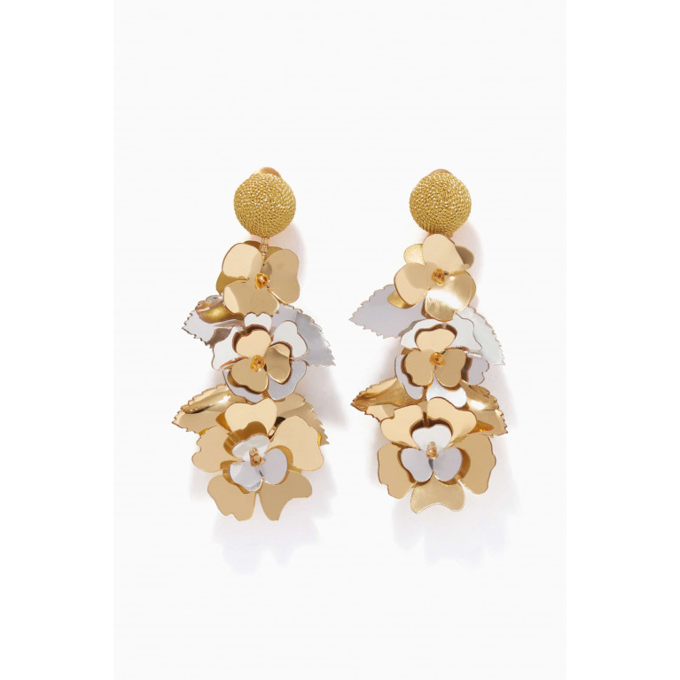Oscar de la Renta - Gold Climbing Flower Earrings