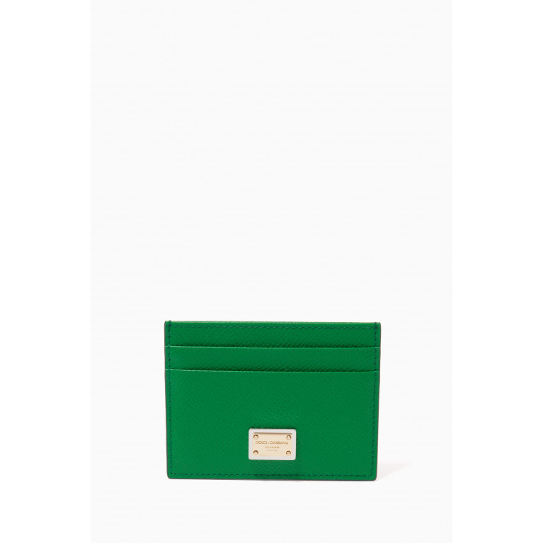 Dolce & Gabbana - Dauphine Card Holder in Grained Leather Green