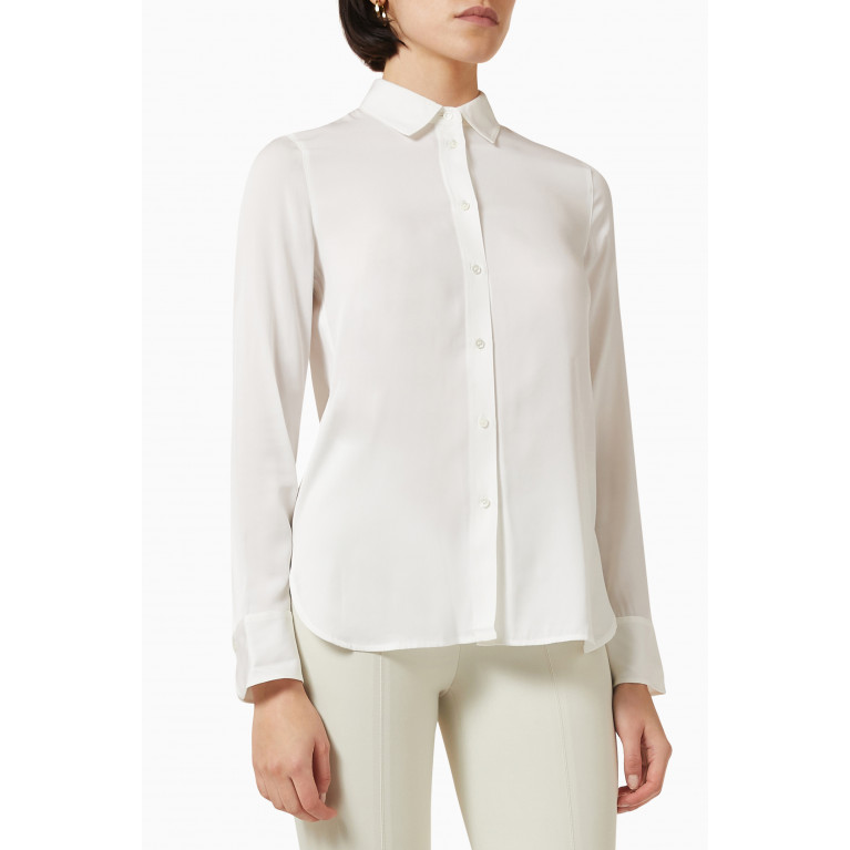 Vince - Slim-fit Blouse in Stretch-silk White
