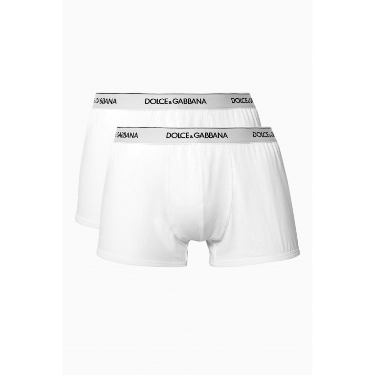 Dolce & Gabbana - White Logo Waistband Boxers, 2-Pack White