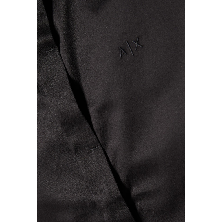 Armani Exchange - Logo Stretch Cotton Poplin Shirt Black