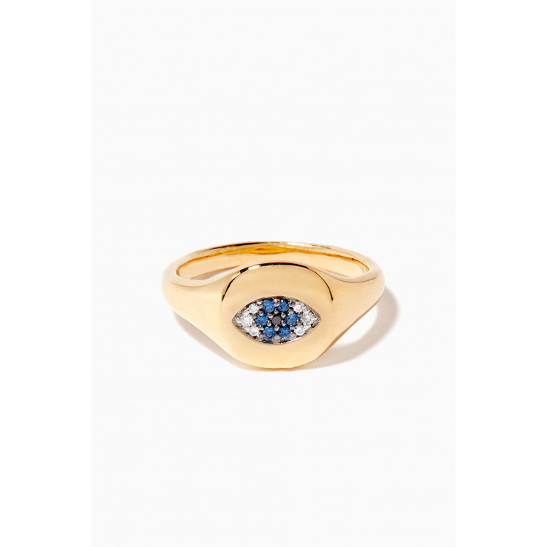 David Yurman - Cable Collectibles® Evil Eye Mini Pinky Ring in 18kt Yellow Gold