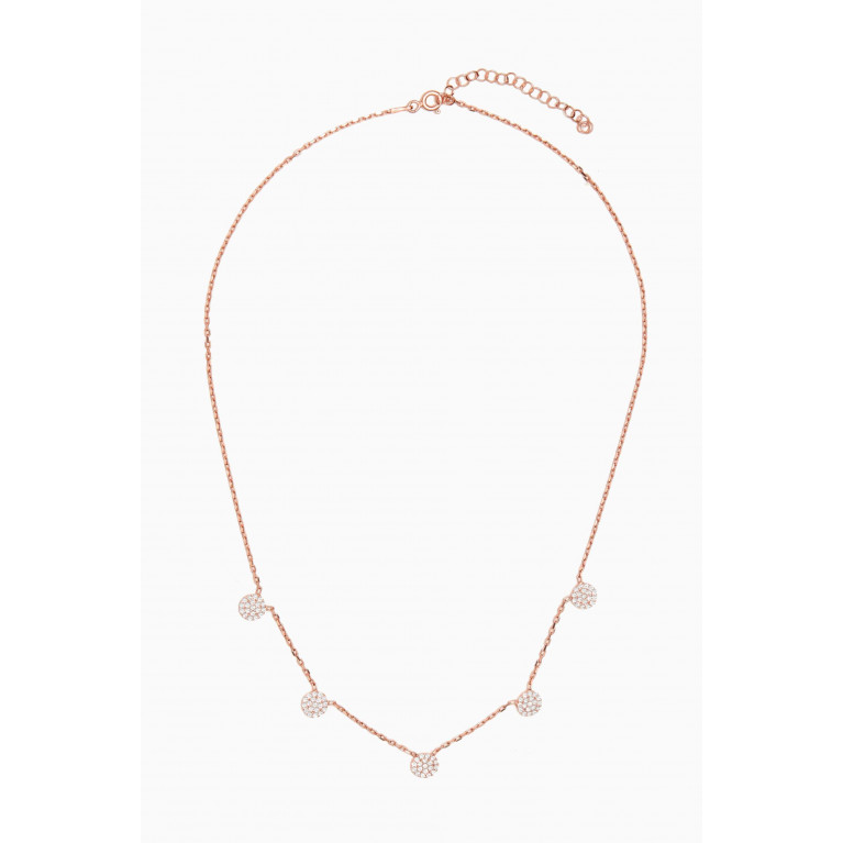 KHAILO SILVER - Circle Stone Necklace in Rose Gold-plated Sterling Silver Rose Gold