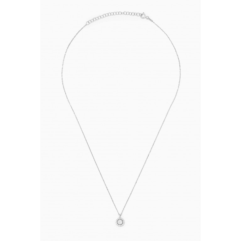 KHAILO SILVER - Elegant Stone Necklace in Sterling Silver Silver