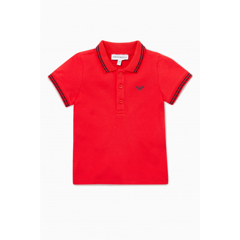 Emporio Armani - Contrast Trim Polo Shirt Red