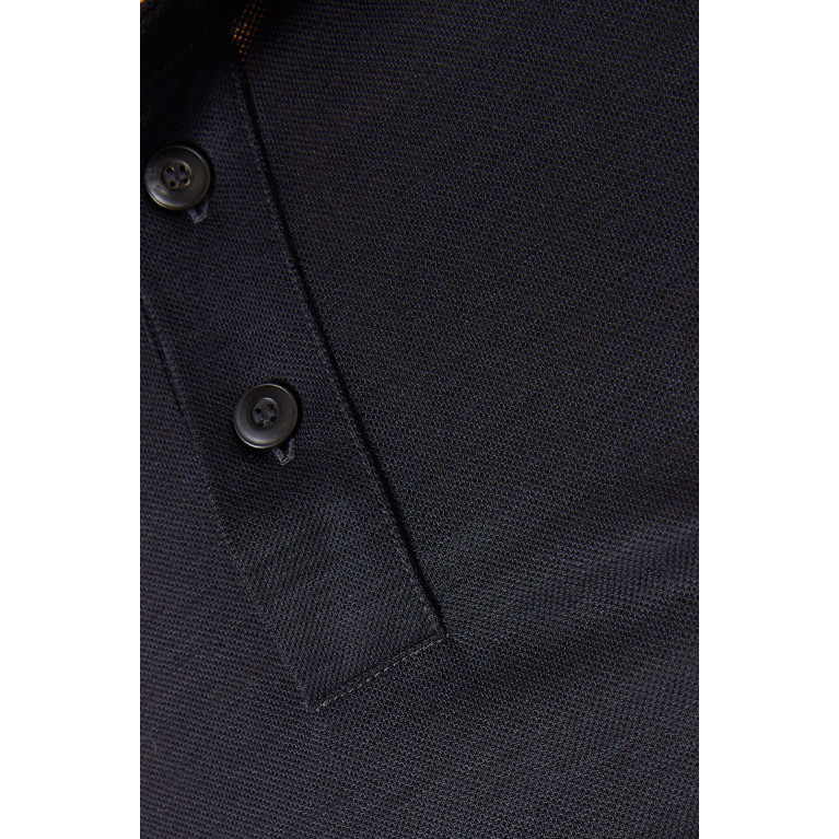 Giorgio Armani - Short-Sleeved Polo Shirt in Wool Blue