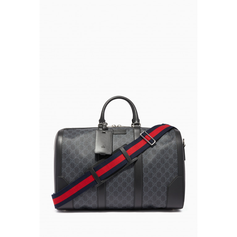 Gucci - Black & Grey GG Duffle Bag