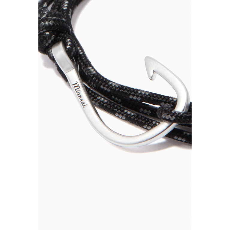 Miansai - Dark-Grey Rope & Silver Plated Hook Bracelet