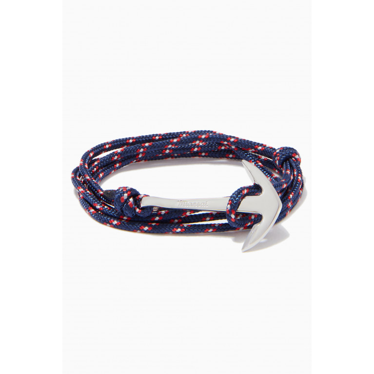 Miansai - Navy & Red Rope & Gold Plated Anchor Bracelet